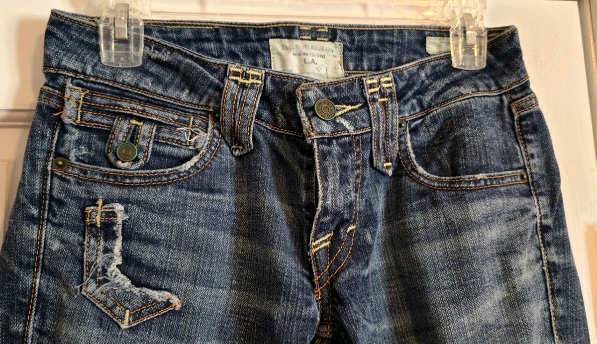 Taverniti So Jeans Womens 26 Blue Distressed Janis Skinny Stretch  display picture 1