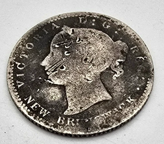1862 New Brunswick Canada 10c Ten Cents Very Scarce Silver Coin AG Details - Image 2 of 4