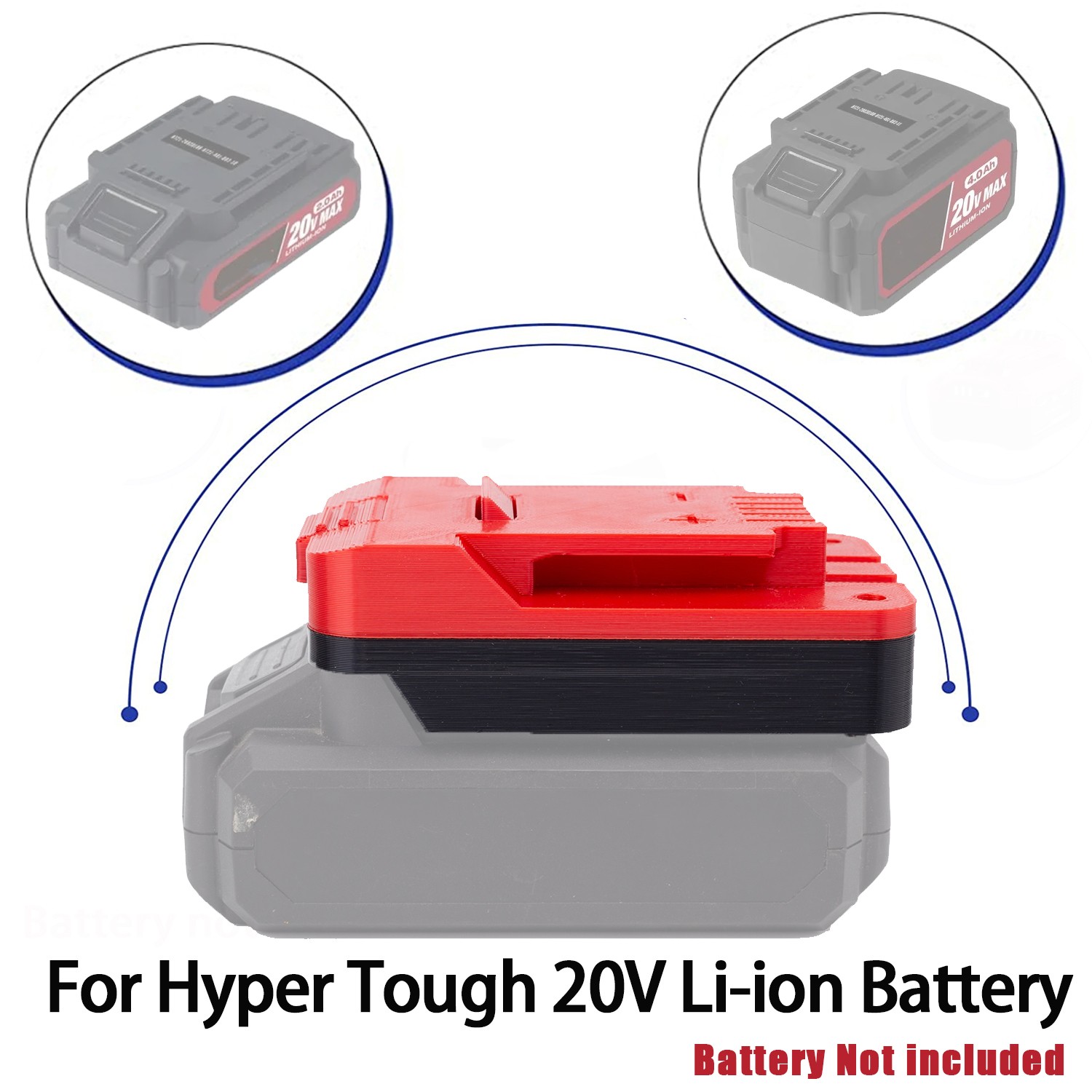 Adapter Suitable For Hyper Tough 20V Li-Ion Battery To Fits For Bauer 20V Tools