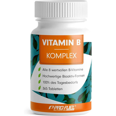 Vitamin B complex 365 tablets - B complex with B12 - all 8 B vitamins (B1, B2,
