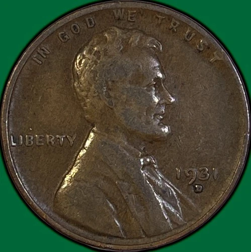 1931-D Lincoln Wheat Cent Very Fine VF Coin #35833