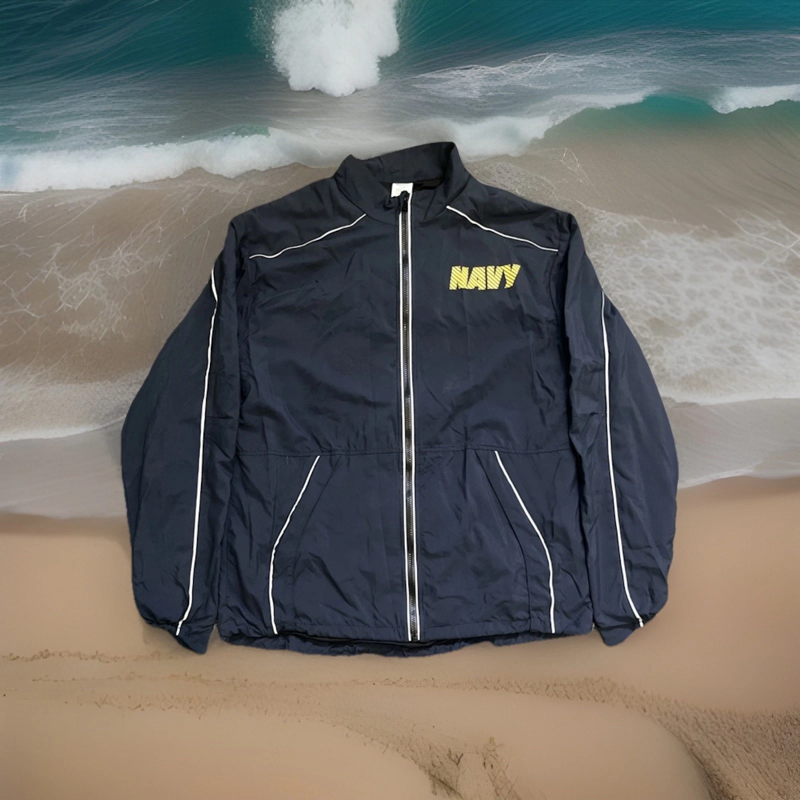 US Navy Running Jacket Medium Short Reflective Jogging Physical Training