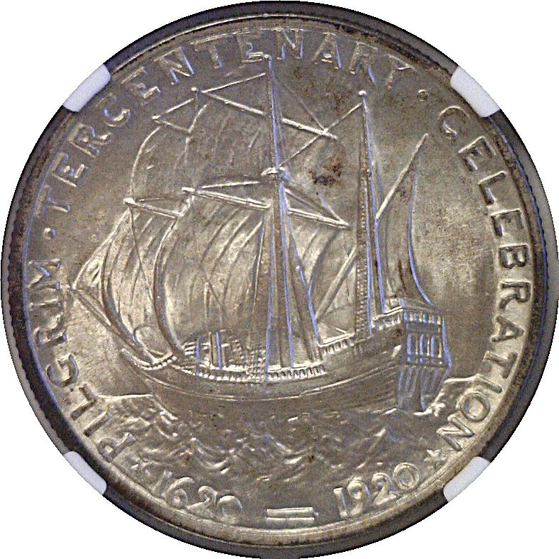 1920 Pilgrim Commemorative Half Dollar NGC MS-66+ CAC - Image 3 of 3
