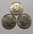 Lot of 3 1964 D JFK John F Kennedy Half Dollars 90% Silver Coins 50c
