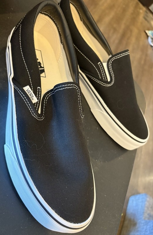 VANS Old school Slip-On Black Shoes Women's 10.5 Men's 9 Black Label