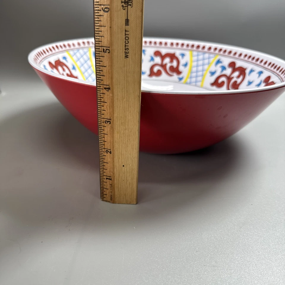 Mesa Sur La 11 3/4" Cuenco para Servir Gallo Rojo Melamina Difícil de Encontrar Raro Foto 3 de 4