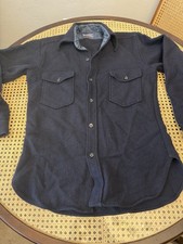 Pendleton Wool Navy Blue Button Up Jacket Size Medium Made In USA VTG