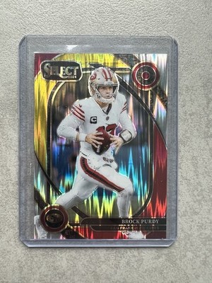 Brock Purdy San Francisco 49ers Select Prizm Yellow&Red Shock NFL Football 2024