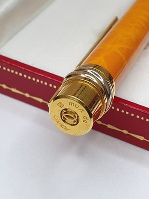 Must de Cartier Trinity Orange Fountain Pen Gold 18k | eBay