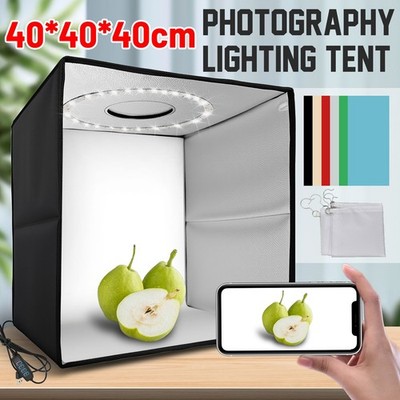40x40x40cm Tragbar Fotobox Fotostudio Set Led Lichtbox für Fotografie Fotozelt