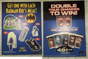 Taco Bell Promo Poster 1997 Batman & Robin Animated Series Kid's Meal Two-Sided