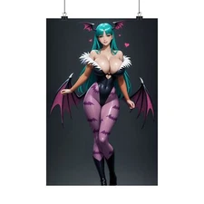 Morrigan Aensland Poster – Sexy Anime Succubus Girl, Darkstalkers Wall Art Print