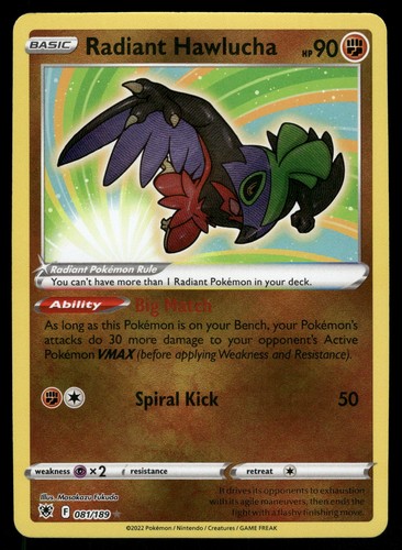 Radiant Hawlucha 081/189 SWSH10: Astral Radiance Pokemon Card - Picture 1 of 2