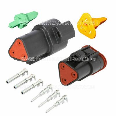 3 Pin Black Deutsch DT DT04-3P DT06-3S  waterproof electrical connector kit