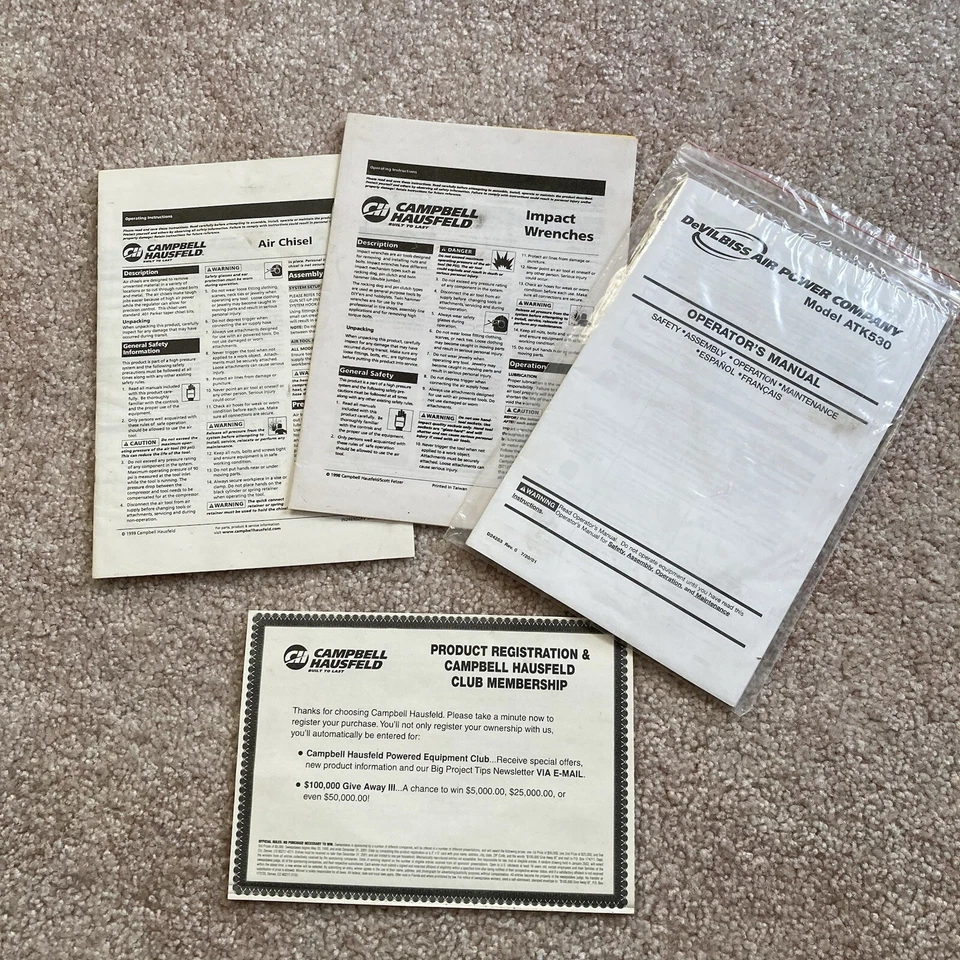 Campbell Hausfield - Juego completo de llaves de impacto y cincel de aire 1/2 Foto 4 de 4