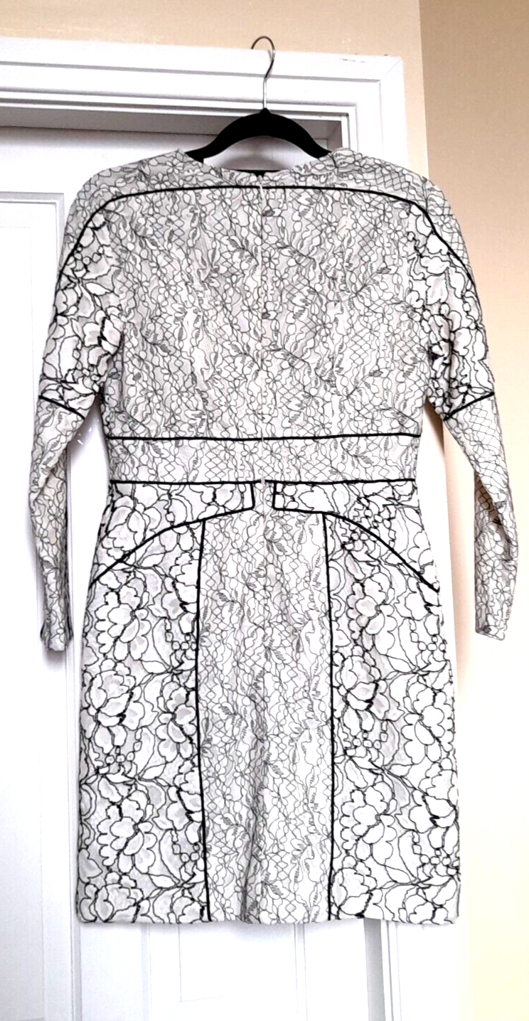 Ladies White Lace Panel Overlay Party Dress UK 10 VGC eBay