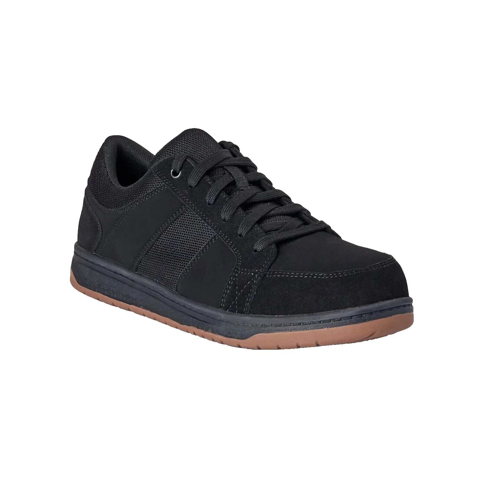 Leather Upper Solid Casual Shoes for Men with Steel Toe