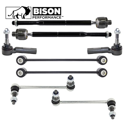 Bison Performance 8pc Front Rear Sway Bar Tie Rod End Kit For Chrysler Dodge RWD