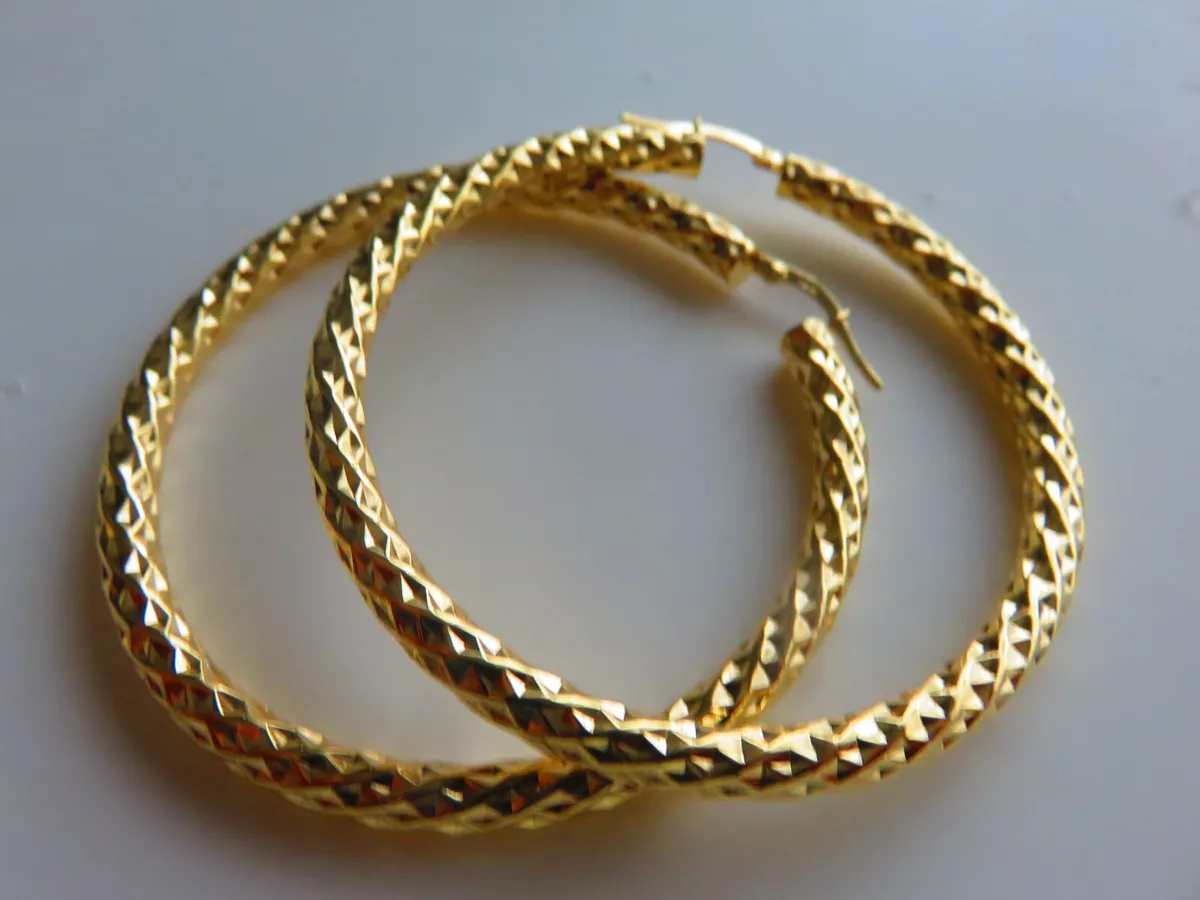 9 carat gold hotsell large hoop earrings