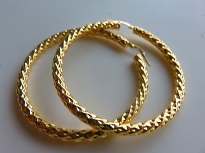 9 carat gold best sale large hoop earrings