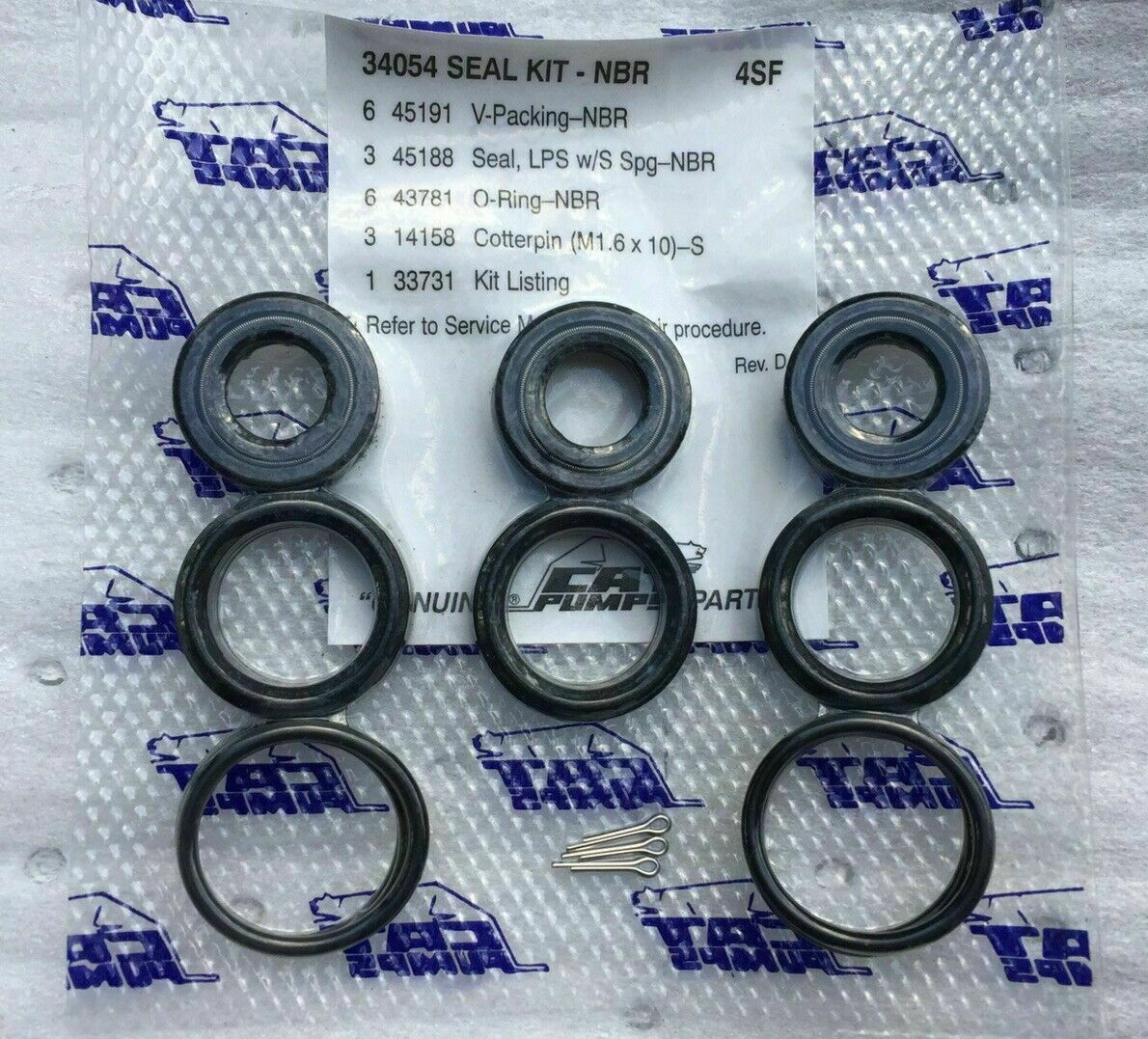 猫804040 Cat Pumps 34054 4SF Seal Kit OEM Kit 4SF40ELS, 4SF45ELS
