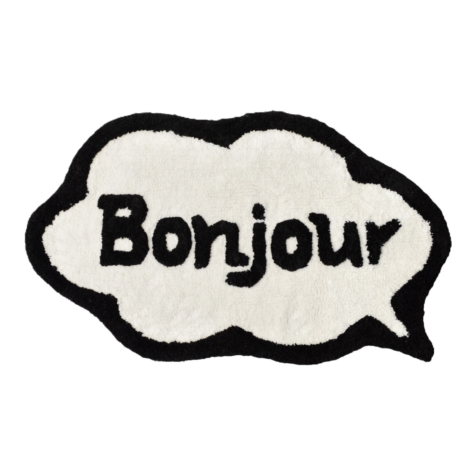 Mooky Mats Bath Mat 50 x 80cm Cream/Black Slogan Design - Image 2