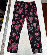 American Eagle Outfitters Women's Wide Leg Pants Large Drawstring Floral Boho