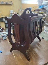 Brandt Magazine Rack Newspaper Holder 16-1/2"x10-3/4"×18" Tall Wooden No. 3591