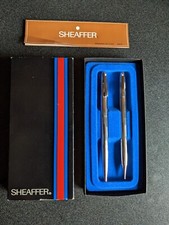 Sheaffer Pen And Pencil Set, Box, Instructions. Stainless. Vintage. Made In USA.