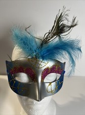 Halloween Eye Face Mask Masquerade Mardi Gras Feather Costume Cosplay