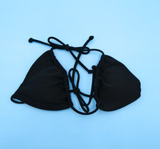 Victorias Secret XS Black Triangle Bikini Plunge Padded VS Swimsuit Halter New