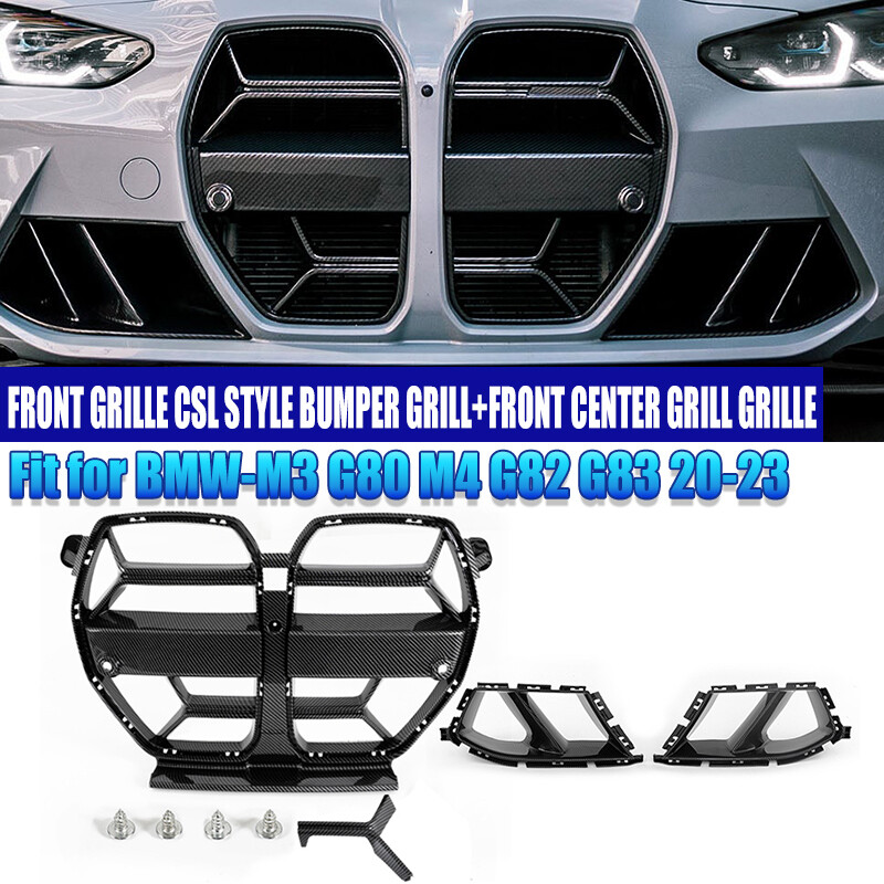 Gloss Black Front Bumper Vent Grille Duct Cover Set For 2021-2024 BMW G80 M3 G82 G83 M4 – Direct Fit OEM Style