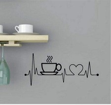 Coffee Cup Wall Stickers Vinyl Decals for Kitchen Wall Art Home Decor Wallpap...