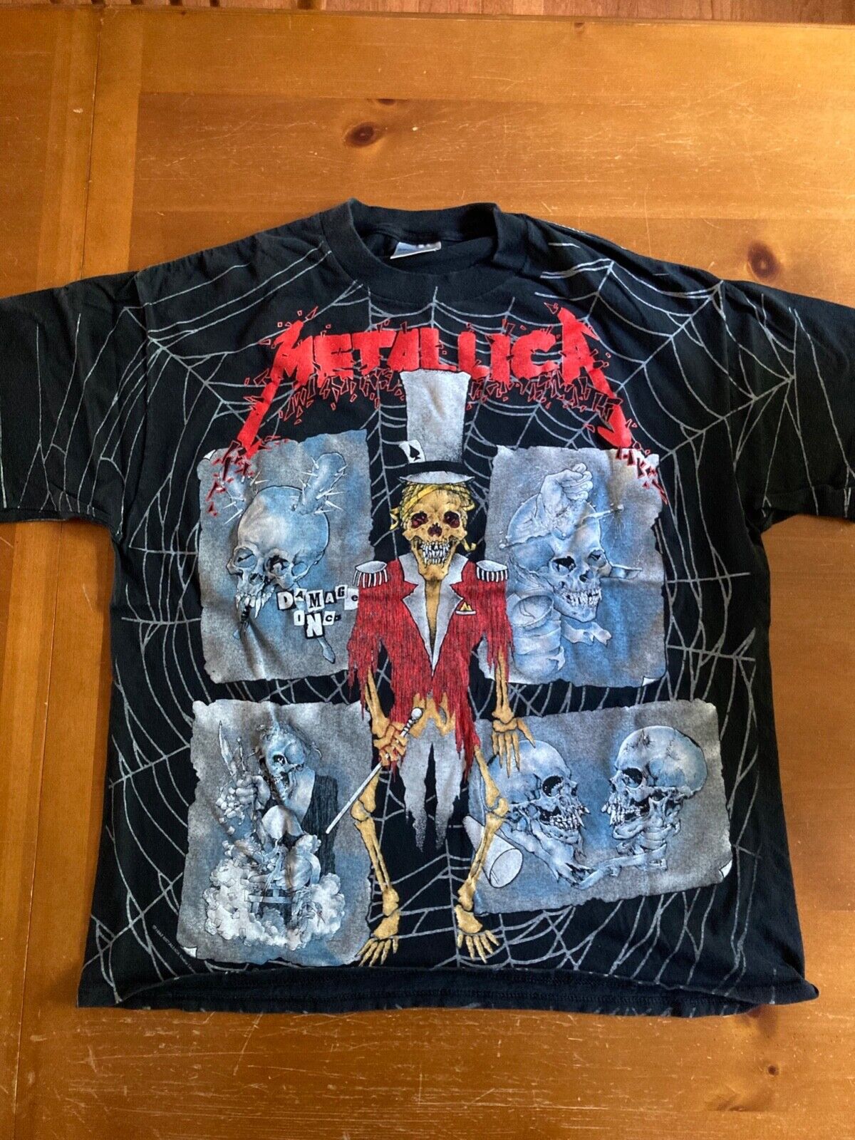 Metallica Vintage 1992 Pushead All Over Print T-Shirt - XL - Excellent  Condition