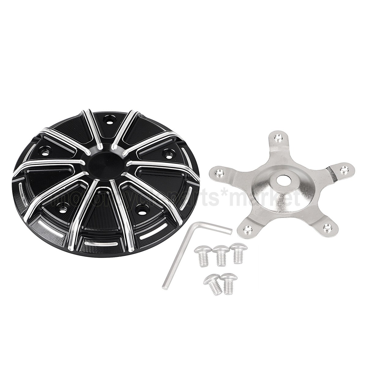 Black CNC 5-Bolt Air Cleaner Insert Fit For Harley Dyna Road