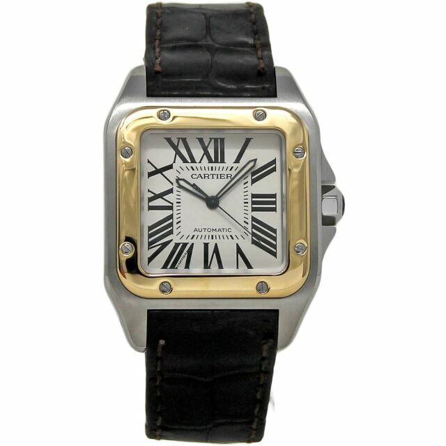 Cartier Santos Silver Men's Brown 