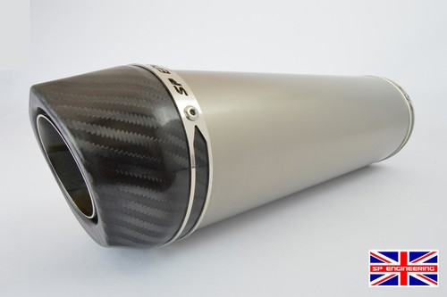 SP Slip On Exhaust SP Diabolus Plain Titanium Round XLS Carbon Outlet 60mm - Picture 6 of 7