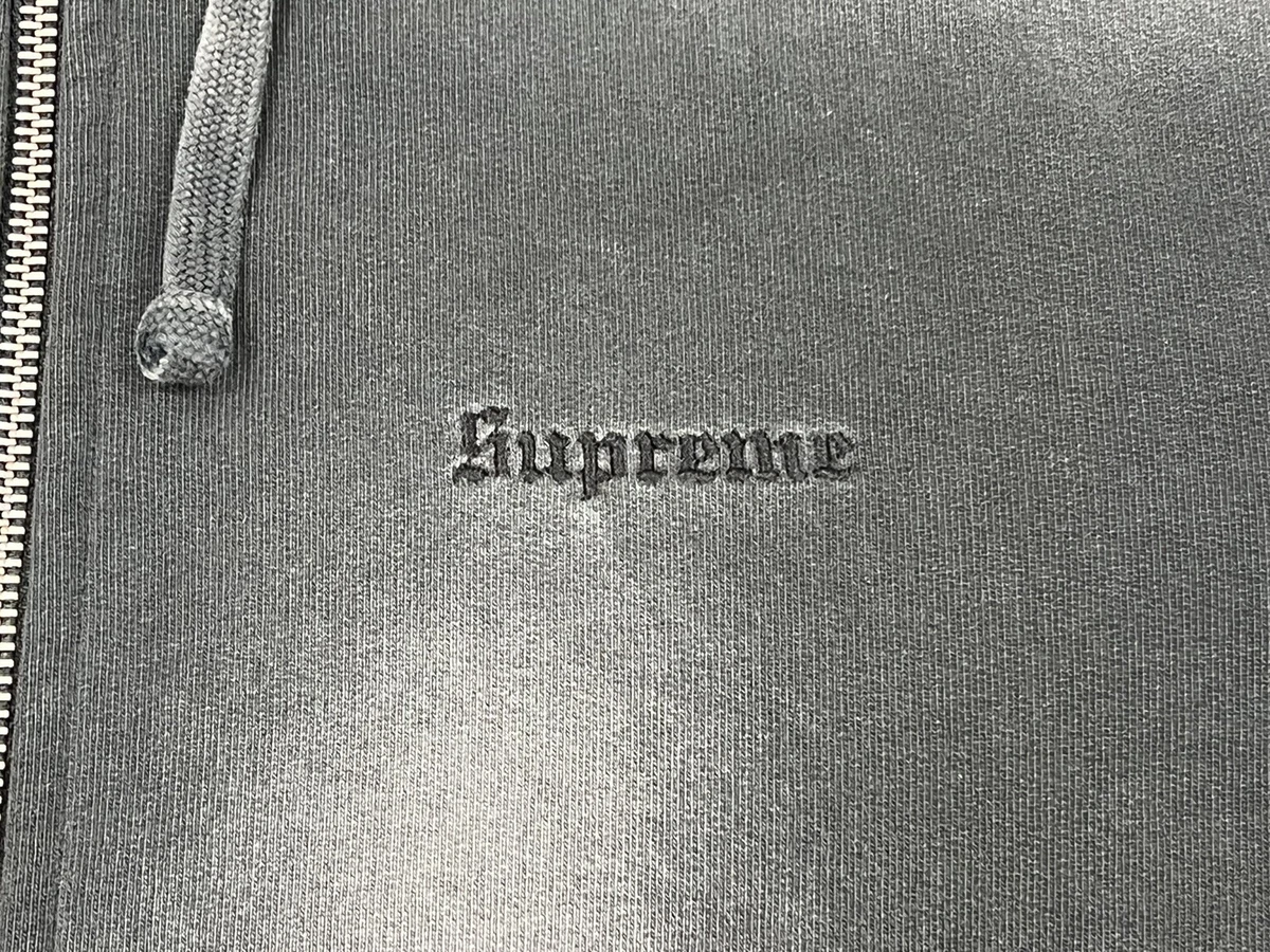 2018 Supreme Bleached Zip Up Sweatshirt Hoodie Heavyweight Pigment