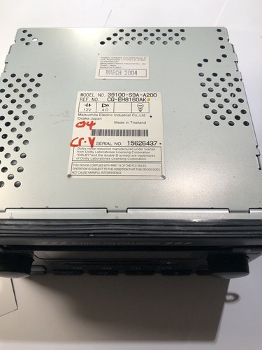 Real CR-v Honda factory 6 disc CD cassette player radio OEM WITH CODE - Picture 2 of 3