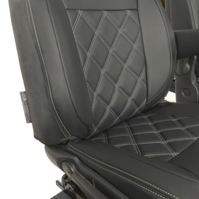 Peugeot Expert  2016 Onwards  Single Diamond Bentley Stitch Leatherette Front Seat Covers