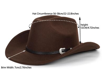 Women-Classic-Western-Cowboy-Shapeable-Hat - Men-Roll-Up  display picture 2
