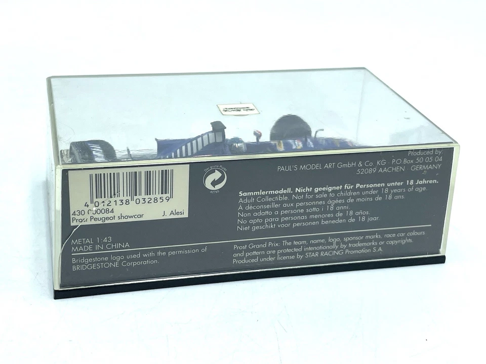 MINICHAMPS 1/43 PROST PEUGEOT  ALESI SHOWCAR 2000  # NIB PG - Immagine 2 di 2