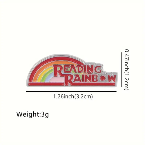 READING RAINBOW LAPEL PIN metal enamel Retro TV show hat bag book badge pinback - Picture 4 of 4
