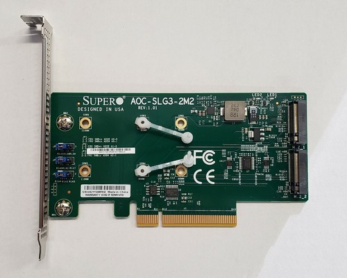 Supermicro AOC-SLG3-2M2 PCIe Zusatzkarte für bis zu zwei NVMe SSDs - Bild 2 von 4