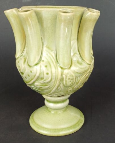 Global Views Tulipiere Tulpe Blumenvase Crackle Finish Jadegrün Keramik - Bild 3 von 7