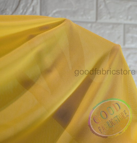 S036 PER METER Gold Yellow Soft Stretch Mesh Net Designer Fabric Material F-Ship