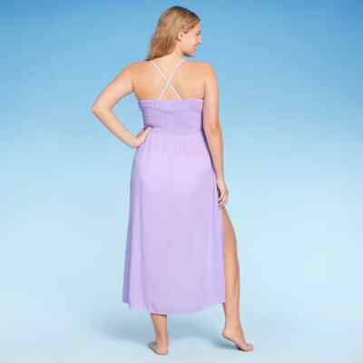 Wild Fable Women's Smocked High Slit Convertible Cover Up Dress
