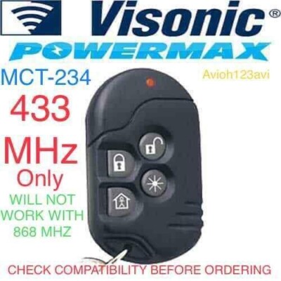 VISONIC One-way Keyfob MCT-234 for PowerMax Systems 433.9MHz