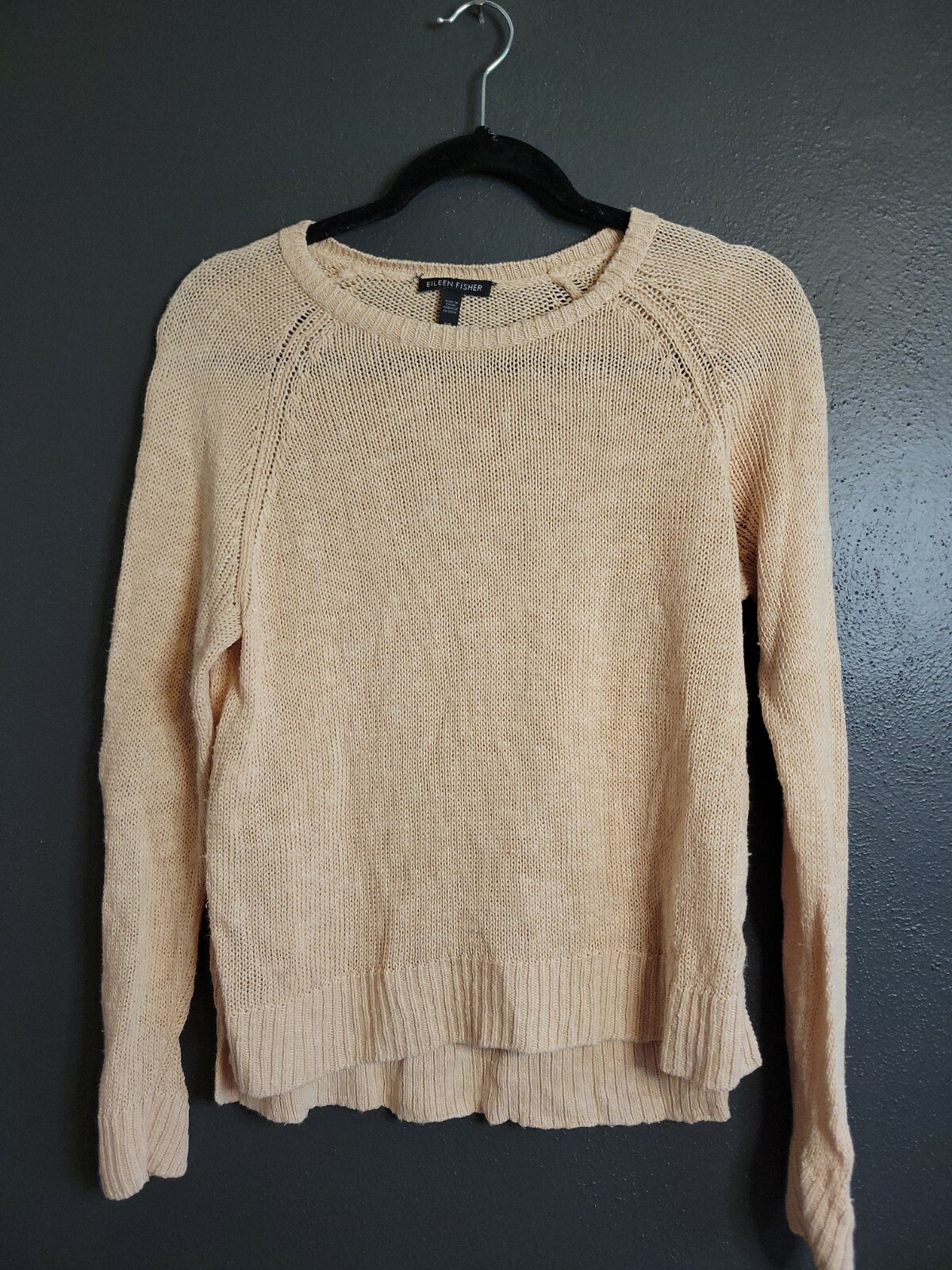 Eileen Fisher Knit Peach Sweater Small 