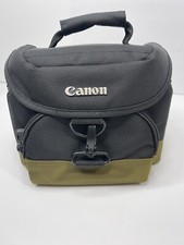 CANON Camera Storage Case Bag Black Green w/Detachable Shoulder Strap VGC